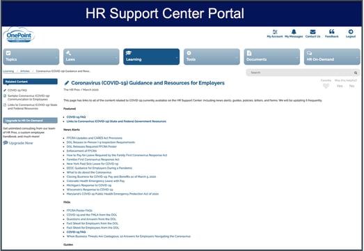 COVID19 resource portal home page